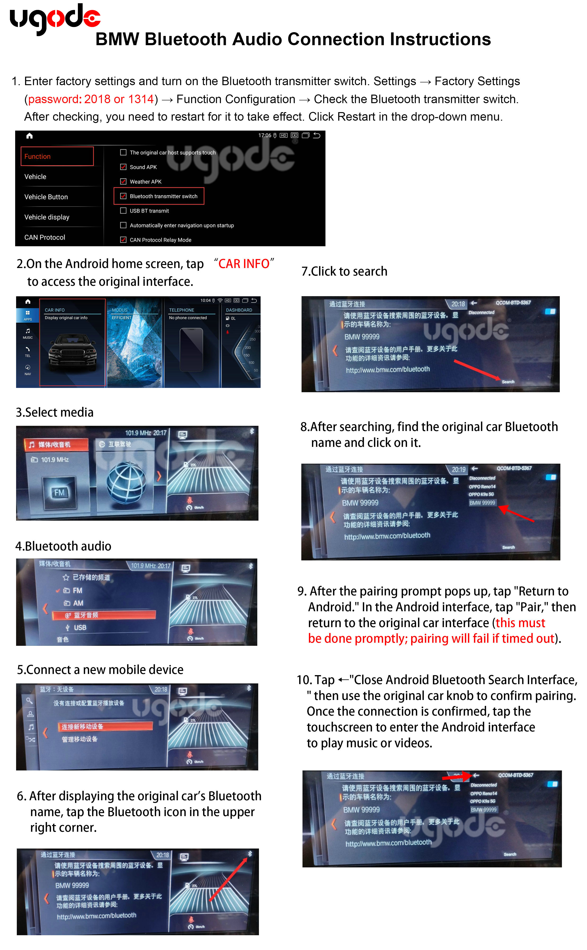 BMW EVO Bluetooth Audio Connection