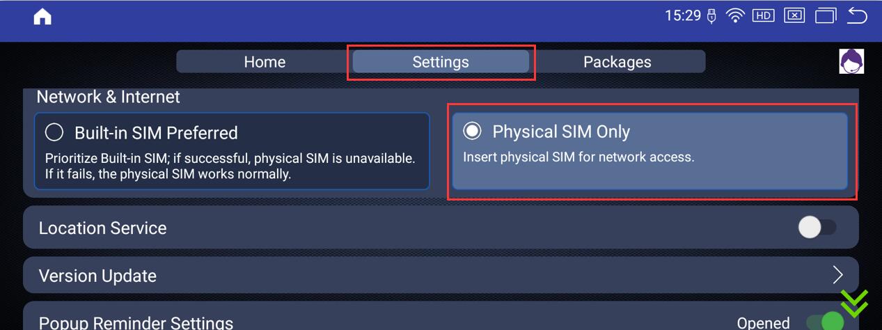Built-in SIM Preferred-5