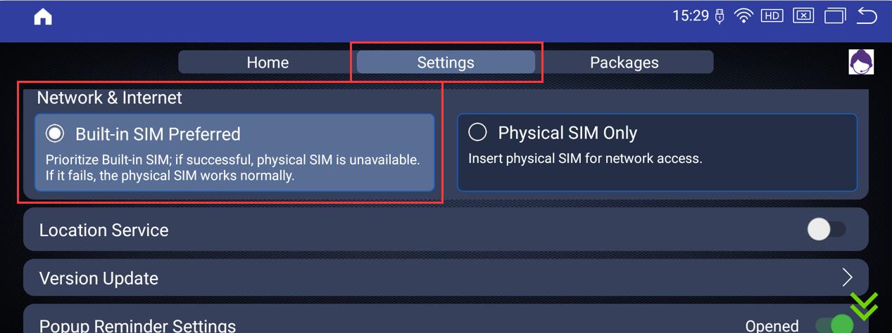 Built-in SIM Preferred